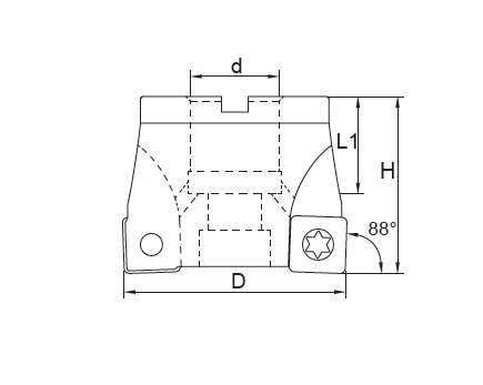 WC4048-88° Face Milling Cutter